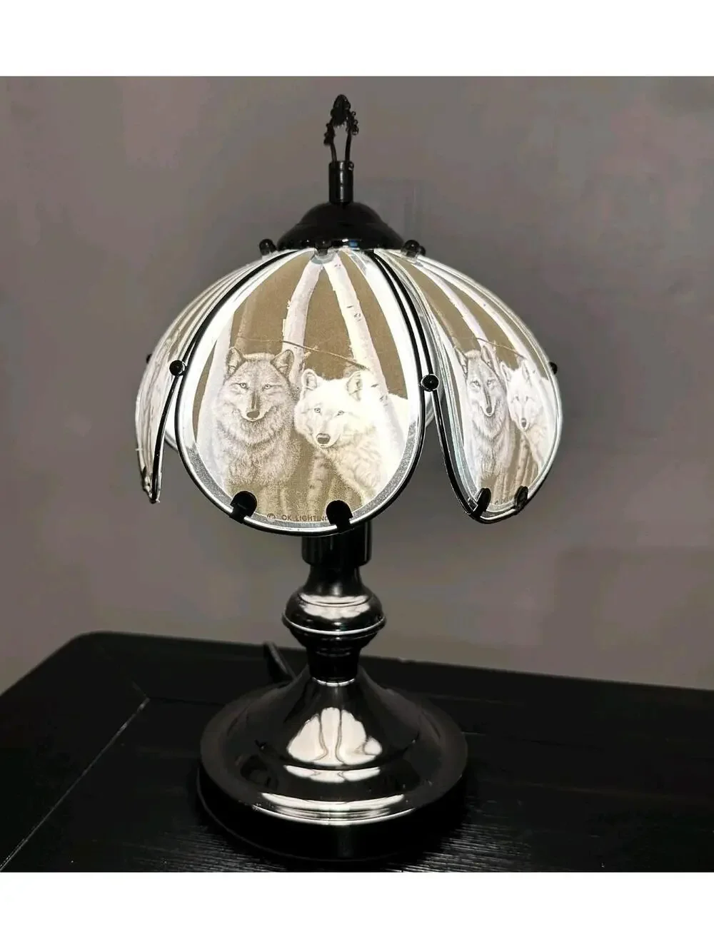 Wolf Touch Lamp Dimmable Accent Table Lamp Night Light Gothic Fantasy EUC